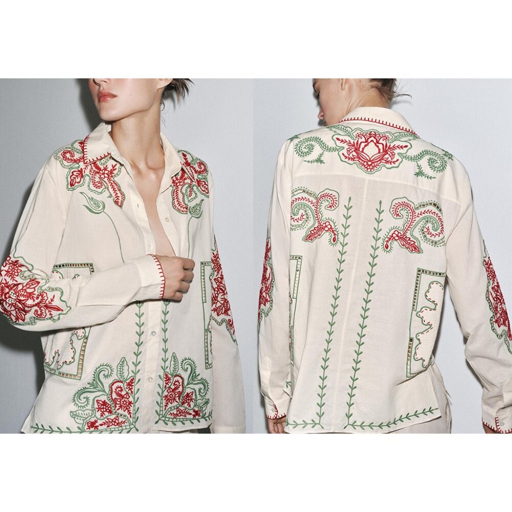 NEW ZARA embroidered shirt